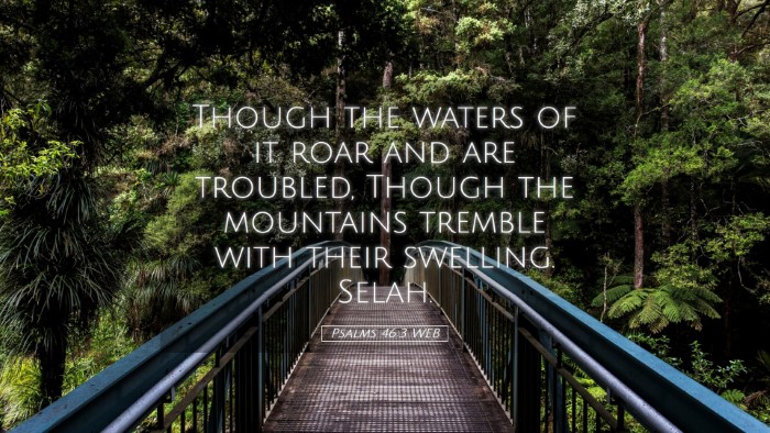 Picture 05 - Psalms 46:3 WEB Desktop Wallpaper - Though the waters of it roar and are troubled, - Desktop Bible Verse Wallpaper