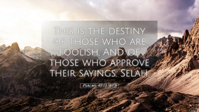 Picture 05 - Psalms 49:13 WEB Desktop Wallpaper - This is the destiny of those who are foolish, And - Desktop Bible Verse Wallpaper
