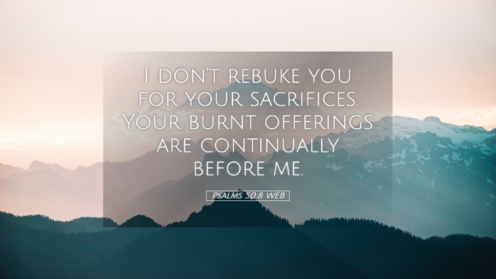 Picture 05 - Psalms 50:8 WEB Desktop Wallpaper - I don't rebuke you for your sacrifices. Your - Desktop Bible Verse Wallpaper