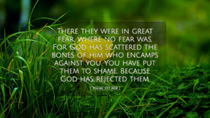 Picture 05 - Psalms 53:5 WEB Desktop Wallpaper - There they were in great fear, where no fear was, - Desktop Bible Verse Wallpaper