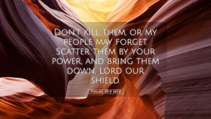 Picture 05 - Psalms 59:11 WEB Desktop Wallpaper - Don't kill them, or my people may forget. Scatter - Desktop Bible Verse Wallpaper