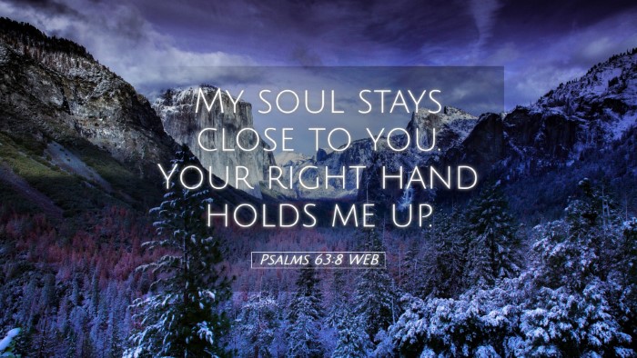 Picture 05 - Psalms 63:8 WEB Desktop Wallpaper - My soul stays close to you. Your right hand holds - Desktop Bible Verse Wallpaper