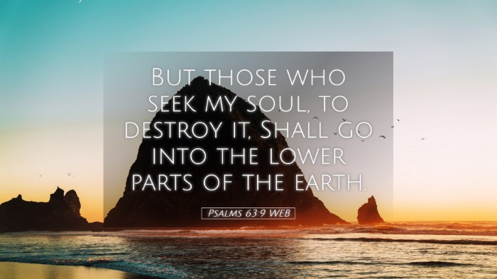 Picture 05 - Psalms 63:9 WEB Desktop Wallpaper - But those who seek my soul, to destroy it, Shall - Desktop Bible Verse Wallpaper