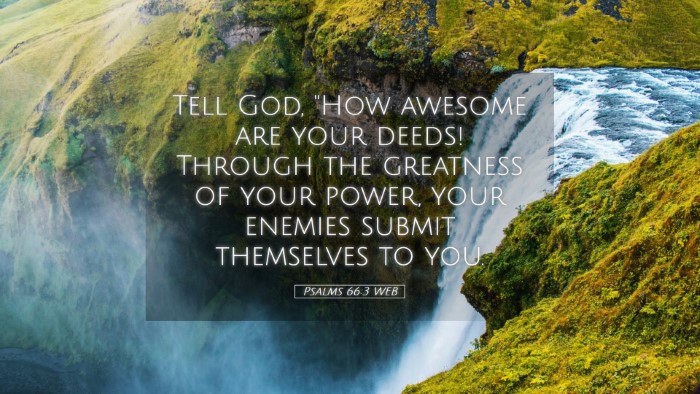 Picture 05 - Psalms 66:3 WEB Desktop Wallpaper - Tell God, 