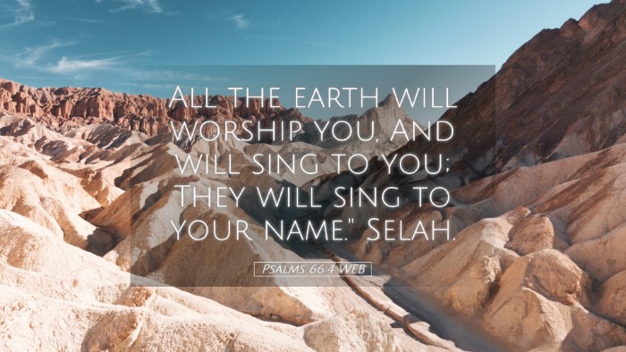 Picture 05 - Psalms 66:4 WEB Desktop Wallpaper - All the earth will worship you, And will sing to - Desktop Bible Verse Wallpaper