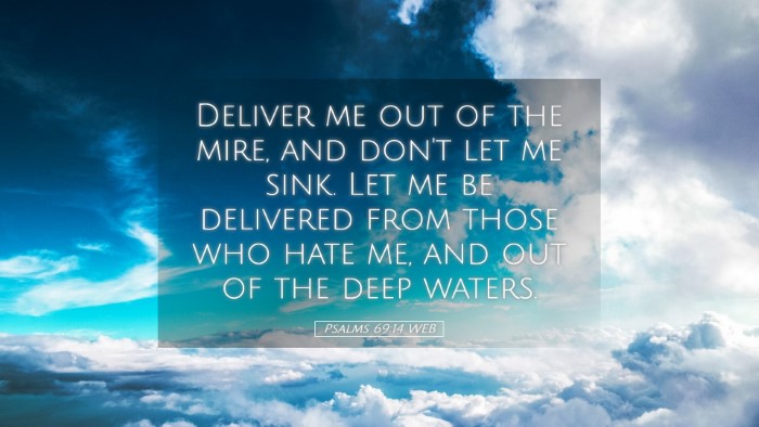 Picture 05 - Psalms 69:14 WEB Desktop Wallpaper - Deliver me out of the mire, and don't let me - Desktop Bible Verse Wallpaper