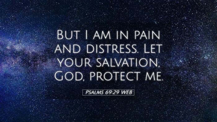Picture 05 - Psalms 69:29 WEB Desktop Wallpaper - But I am in pain and distress. Let your - Desktop Bible Verse Wallpaper