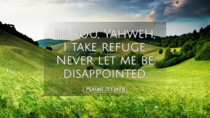 Picture 05 - Psalms 71:1 WEB Desktop Wallpaper - In you, Yahweh, I take refuge. Never let me be - Desktop Bible Verse Wallpaper