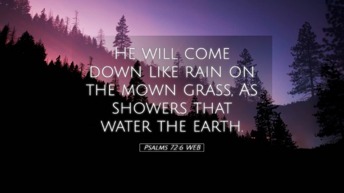 Picture 05 - Psalms 72:6 WEB Desktop Wallpaper - He will come down like rain on the mown grass, As - Desktop Bible Verse Wallpaper