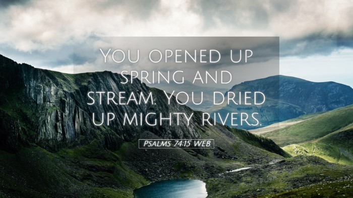 Picture 05 - Psalms 74:15 WEB Desktop Wallpaper - You opened up spring and stream. You dried up - Desktop Bible Verse Wallpaper