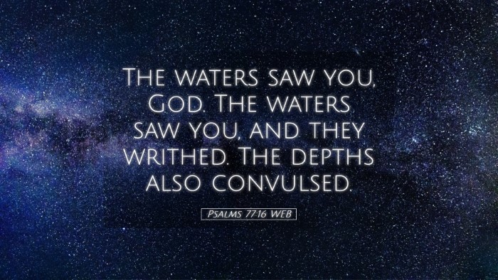 Picture 05 - Psalms 77:16 WEB Desktop Wallpaper - The waters saw you, God. The waters saw you, and - Desktop Bible Verse Wallpaper