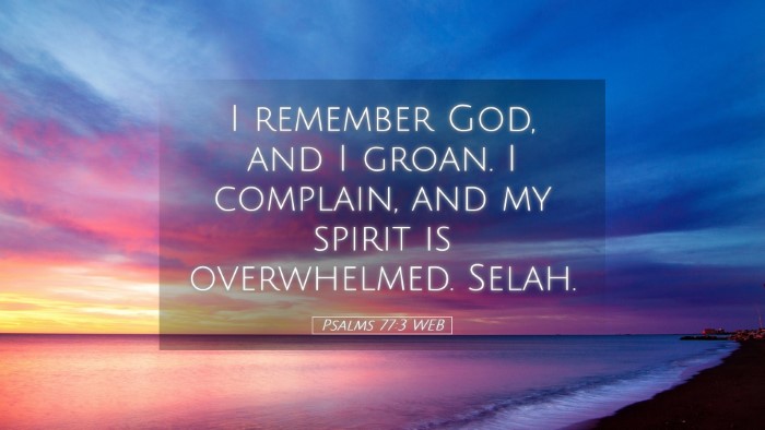 Picture 05 - Psalms 77:3 WEB Desktop Wallpaper - I remember God, and I groan. I complain, and my - Desktop Bible Verse Wallpaper