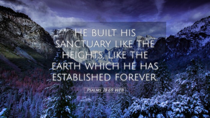 Picture 05 - Psalms 78:69 WEB Desktop Wallpaper - He built his sanctuary like the heights, Like the - Desktop Bible Verse Wallpaper