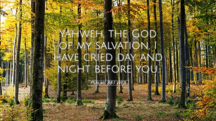 Picture 05 - Psalms 88:1 WEB Desktop Wallpaper - Yahweh, the God of my salvation, I have cried day - Desktop Bible Verse Wallpaper