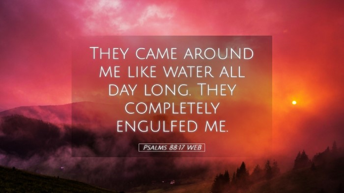 Picture 05 - Psalms 88:17 WEB Desktop Wallpaper - They came around me like water all day long. They - Desktop Bible Verse Wallpaper