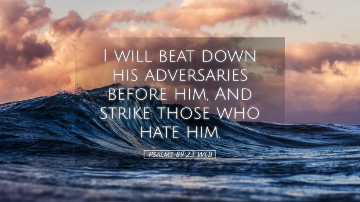 Picture 05 - Psalms 89:23 WEB Desktop Wallpaper - I will beat down his adversaries before him, And - Desktop Bible Verse Wallpaper
