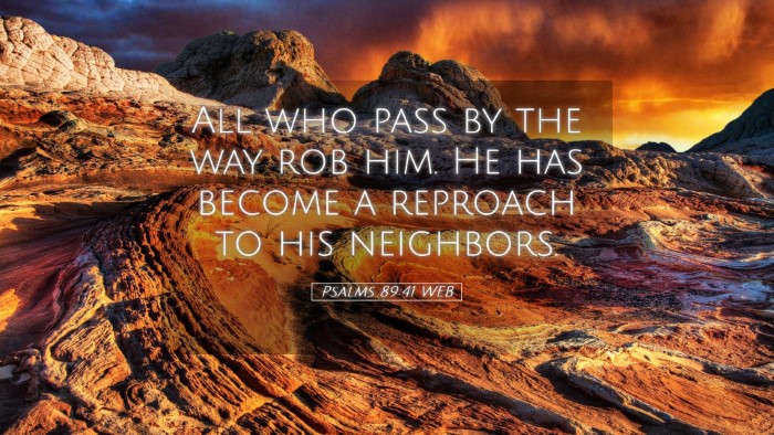 Picture 05 - Psalms 89:41 WEB Desktop Wallpaper - All who pass by the way rob him. He has become a - Desktop Bible Verse Wallpaper