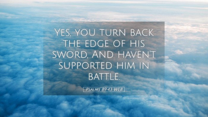 Picture 05 - Psalms 89:43 WEB Desktop Wallpaper - Yes, you turn back the edge of his sword, And - Desktop Bible Verse Wallpaper