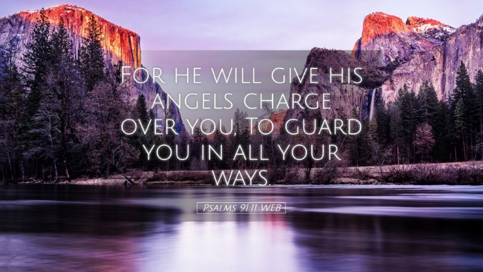 Picture 05 - Psalms 91:11 WEB Desktop Wallpaper - For he will give his angels charge over you, To - Desktop Bible Verse Wallpaper