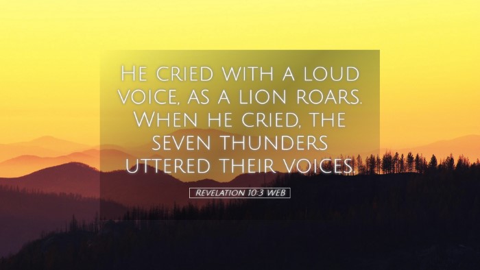 Picture 05 - Revelation 10:3 WEB Desktop Wallpaper - He cried with a loud voice, as a lion roars. When - Desktop Bible Verse Wallpaper