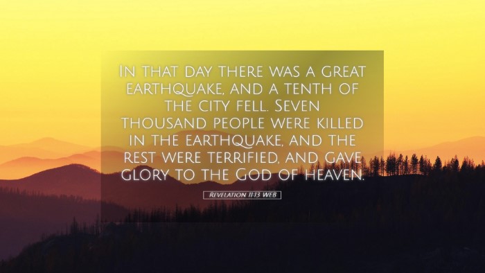 Picture 05 - Revelation 11:13 WEB Desktop Wallpaper - In that day there was a great earthquake, and a - Desktop Bible Verse Wallpaper