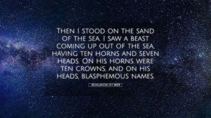 Picture 05 - Revelation 13:1 WEB Desktop Wallpaper - Then I stood on the sand of the sea. I saw a - Desktop Bible Verse Wallpaper