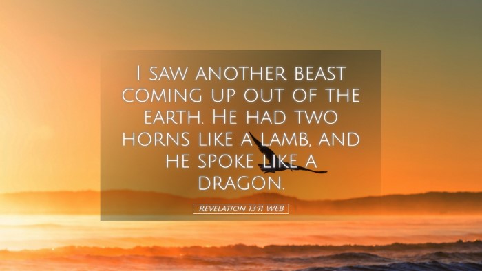 Picture 05 - Revelation 13:11 WEB Desktop Wallpaper - I saw another beast coming up out of the earth. - Desktop Bible Verse Wallpaper