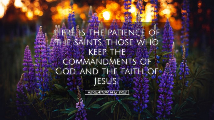 Picture 05 - Revelation 14:12 WEB Desktop Wallpaper - Here is the patience of the saints, those who - Desktop Bible Verse Wallpaper