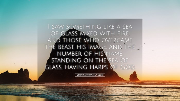 Picture 05 - Revelation 15:2 WEB Desktop Wallpaper - I saw something like a sea of glass mixed with - Desktop Bible Verse Wallpaper