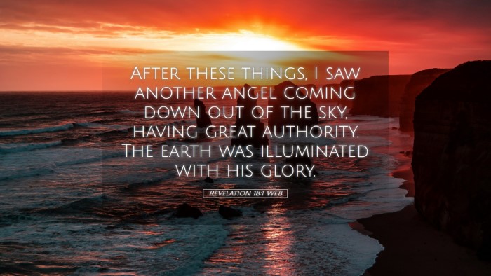 Picture 05 - Revelation 18:1 WEB Desktop Wallpaper - After these things, I saw another angel coming - Desktop Bible Verse Wallpaper