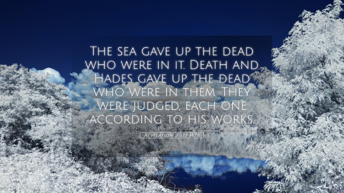 Picture 05 - Revelation 20:13 WEB Desktop Wallpaper - The sea gave up the dead who were in it. Death - Desktop Bible Verse Wallpaper