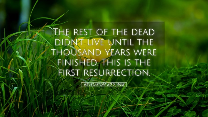 Picture 05 - Revelation 20:5 WEB Desktop Wallpaper - The rest of the dead didn't live until the - Desktop Bible Verse Wallpaper