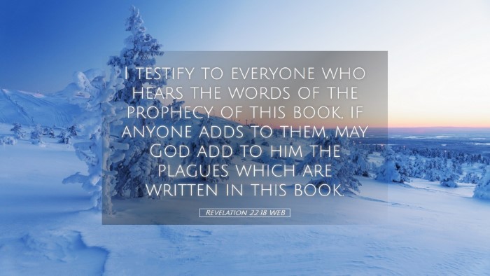 Picture 05 - Revelation 22:18 WEB Desktop Wallpaper - I testify to everyone who hears the words of the - Desktop Bible Verse Wallpaper
