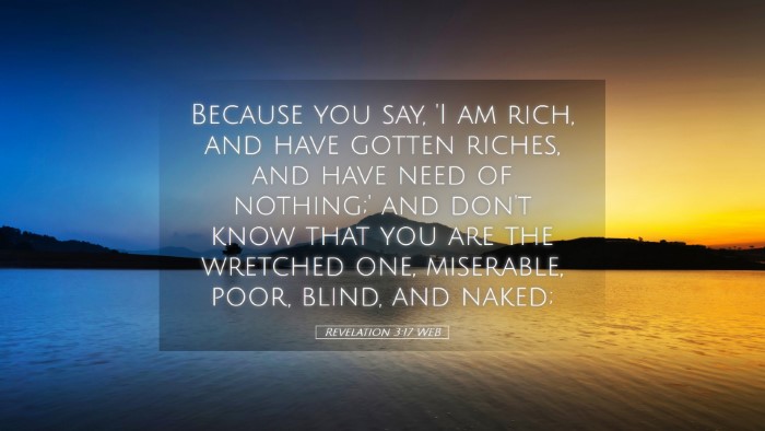 Picture 05 - Revelation 3:17 WEB Desktop Wallpaper - Because you say, 'I am rich, and have gotten - Desktop Bible Verse Wallpaper