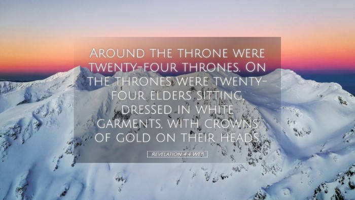 Picture 05 - Revelation 4:4 WEB Desktop Wallpaper - Around the throne were twenty-four thrones. On - Desktop Bible Verse Wallpaper
