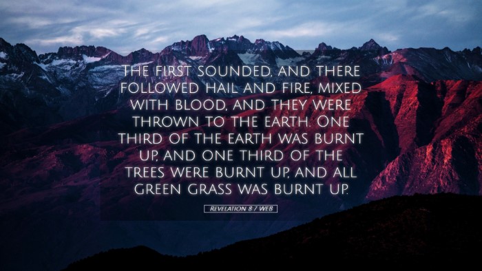Picture 05 - Revelation 8:7 WEB Desktop Wallpaper - The first sounded, and there followed hail and - Desktop Bible Verse Wallpaper