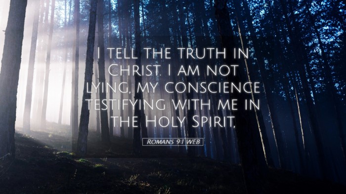 Picture 05 - Romans 9:1 WEB Desktop Wallpaper - I tell the truth in Christ. I am not lying, my - Desktop Bible Verse Wallpaper