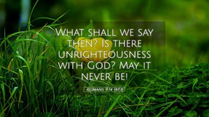 Picture 05 - Romans 9:14 WEB Desktop Wallpaper - What shall we say then? Is there unrighteousness - Desktop Bible Verse Wallpaper