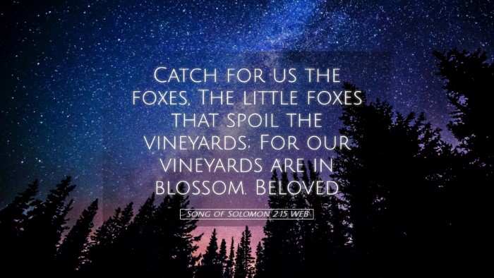 Picture 05 - Song of Solomon 2:15 WEB Desktop Wallpaper - Catch for us the foxes, The little foxes that - Desktop Bible Verse Wallpaper