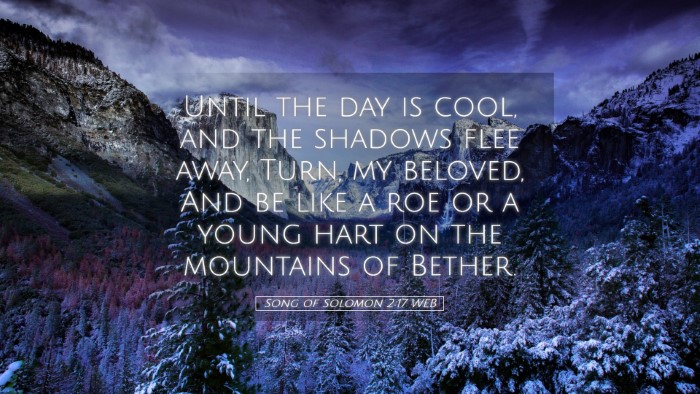 Picture 05 - Song of Solomon 2:17 WEB Desktop Wallpaper - Until the day is cool, and the shadows flee away, - Desktop Bible Verse Wallpaper