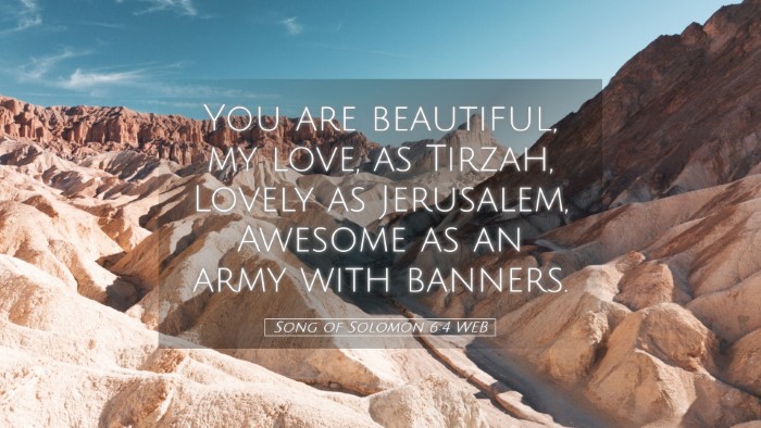 Picture 05 - Song of Solomon 6:4 WEB Desktop Wallpaper - You are beautiful, my love, as Tirzah, Lovely as - Desktop Bible Verse Wallpaper