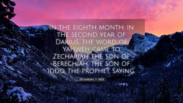 Picture 05 - Zechariah 1:1 WEB Desktop Wallpaper - In the eighth month, in the second year of - Desktop Bible Verse Wallpaper