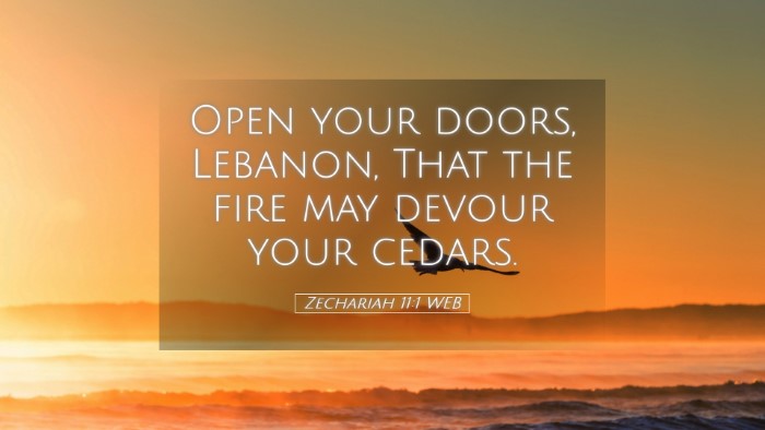 Picture 05 - Zechariah 11:1 WEB Desktop Wallpaper - Open your doors, Lebanon, That the fire may - Desktop Bible Verse Wallpaper