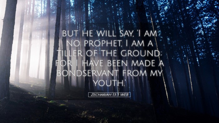 Picture 05 - Zechariah 13:5 WEB Desktop Wallpaper - but he will say, 'I am no prophet, I am a tiller - Desktop Bible Verse Wallpaper
