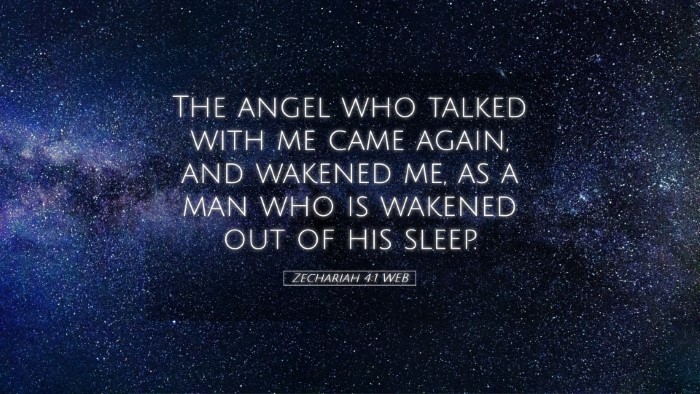 Picture 05 - Zechariah 4:1 WEB Desktop Wallpaper - The angel who talked with me came again, and - Desktop Bible Verse Wallpaper
