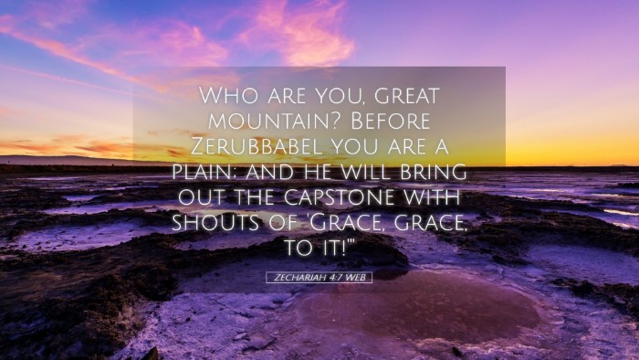 Picture 05 - Zechariah 4:7 WEB Desktop Wallpaper - Who are you, great mountain? Before Zerubbabel - Desktop Bible Verse Wallpaper