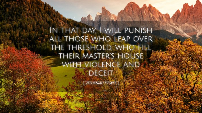 Picture 05 - Zephaniah 1:9 WEB Desktop Wallpaper - In that day, I will punish all those who leap - Desktop Bible Verse Wallpaper