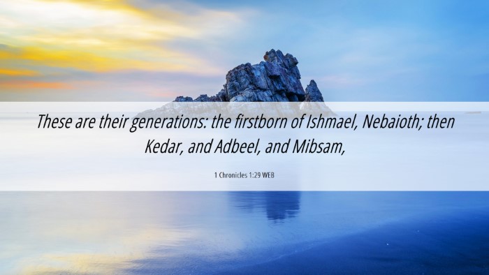 Picture 06 - 1 Chronicles 1:29 WEB Desktop Wallpaper - These are their generations: the firstborn of - Desktop Bible Verse Wallpaper