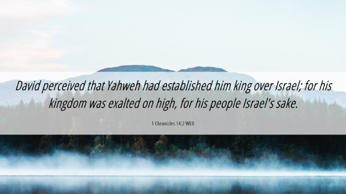 Picture 06 - 1 Chronicles 14:2 WEB Desktop Wallpaper - David perceived that Yahweh had established him - Desktop Bible Verse Wallpaper