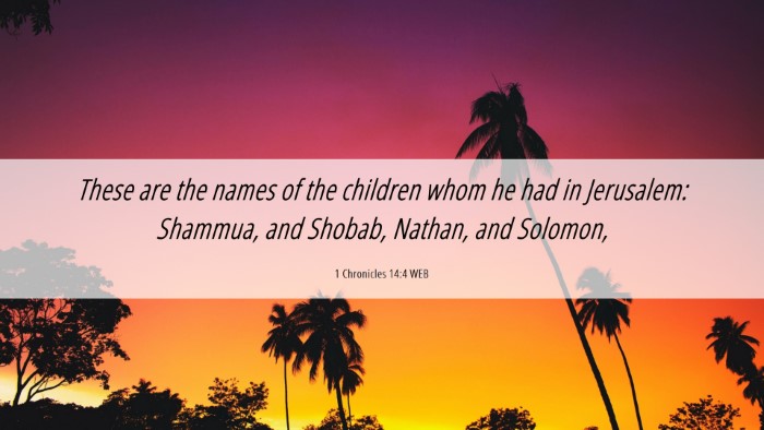Picture 06 - 1 Chronicles 14:4 WEB Desktop Wallpaper - These are the names of the children whom he had - Desktop Bible Verse Wallpaper